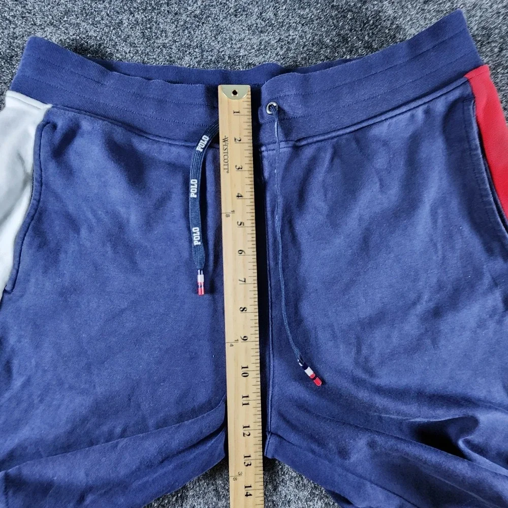 Polo‎ Ralph Lauren Mens Navy Blue Colorblock Fleece Shorts Medium Casual  EUC